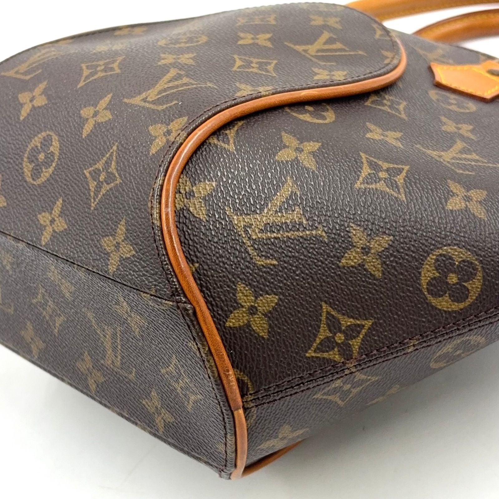Louis Vuitton Ellipse PM Monogram Leather Brown Handbag Gold — view 8