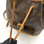 Louis Vuitton Montsouris MM Monogram Leather Brown Backpack Gold — view 6