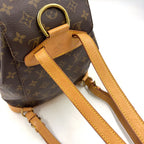 Louis Vuitton Montsouris MM Monogram Leather Brown Backpack Gold — view 5