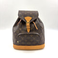 Louis Vuitton Montsouris MM Monogram Leather Brown Backpack Gold