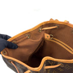 Louis Vuitton Montsouris MM Monogram Leather Brown Backpack Gold — view 8