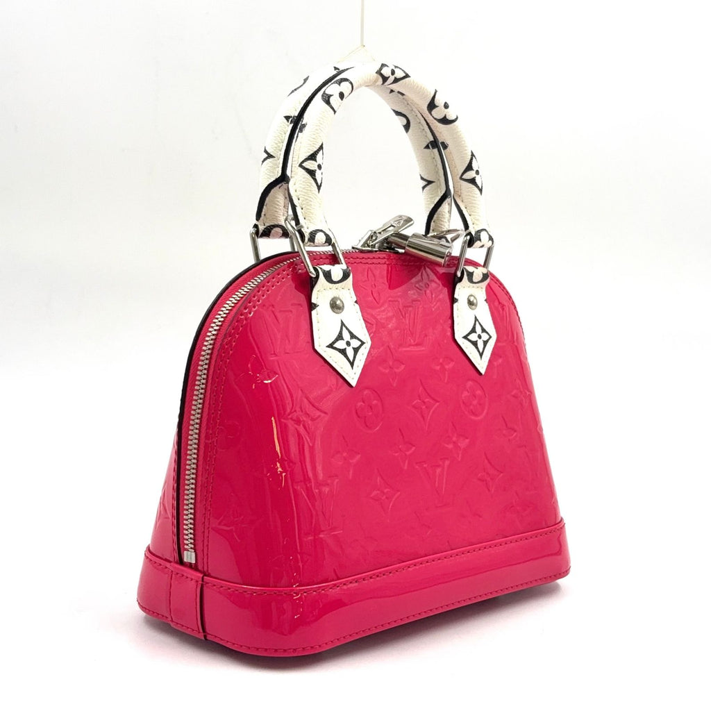 Louis Vuitton Alma BB Monogram Vernis Hot Pink Leather Enamel White Handbag — view 2