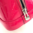 Louis Vuitton Alma BB Monogram Vernis Hot Pink Leather Enamel White Handbag — view 8