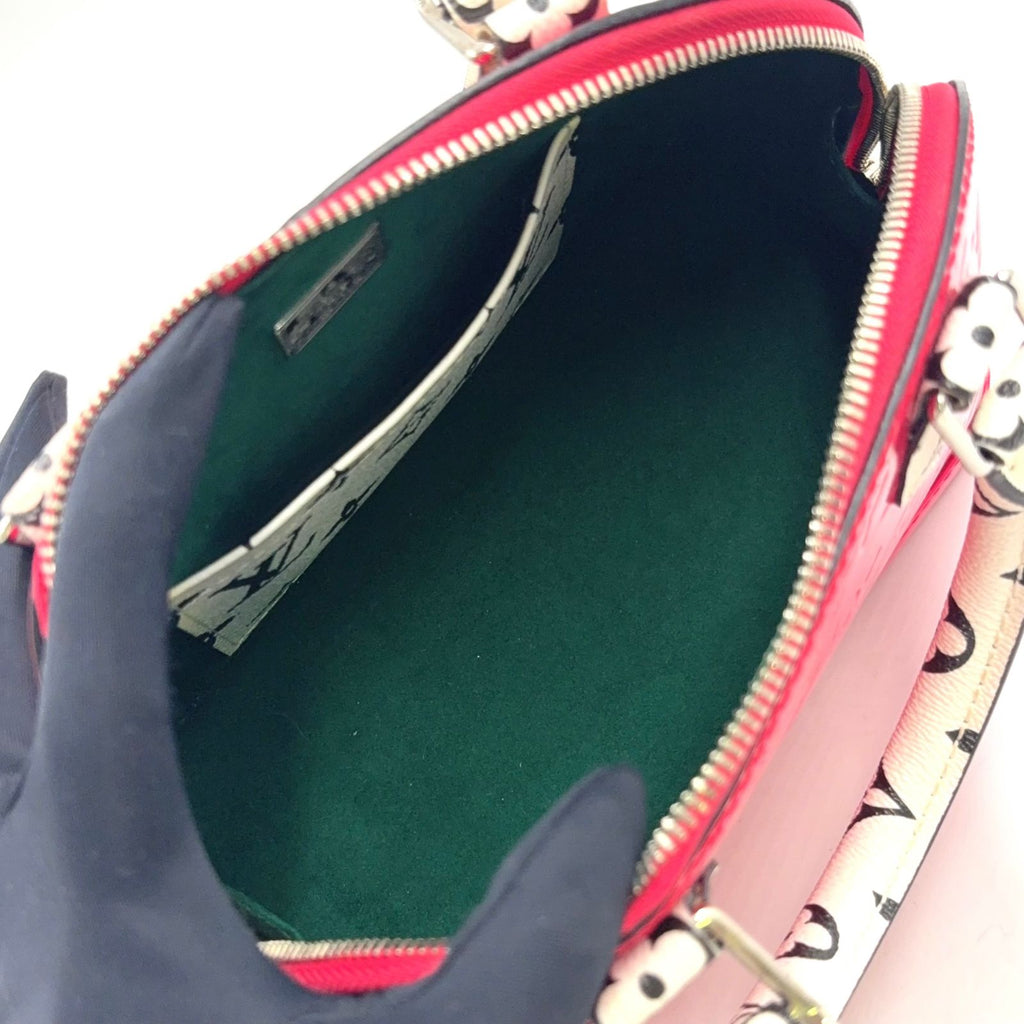 Louis Vuitton Alma BB Monogram Vernis Hot Pink Leather Enamel White Handbag — view 3