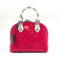 Louis Vuitton Alma BB Monogram Vernis Hot Pink Leather Enamel White Handbag