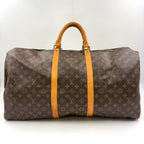 Louis Vuitton Keepall Bandouliere 60 Monogram Leather Brown Boston Bag Gold