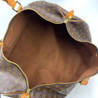 Louis Vuitton Keepall Bandouliere 60 Monogram Leather Brown Boston Bag Gold — view 3