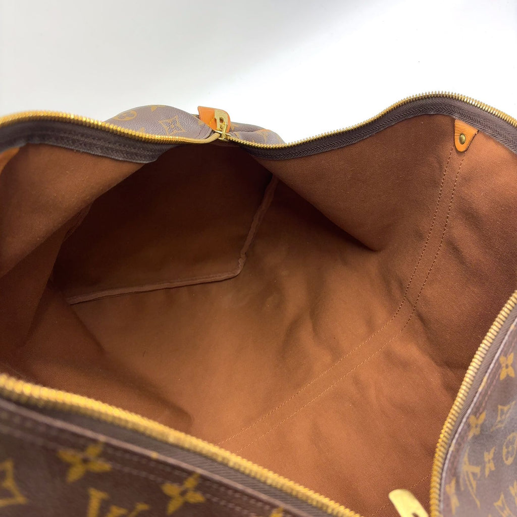 Louis Vuitton Keepall Bandouliere 60 Monogram Leather Brown Boston Bag Gold — view 8