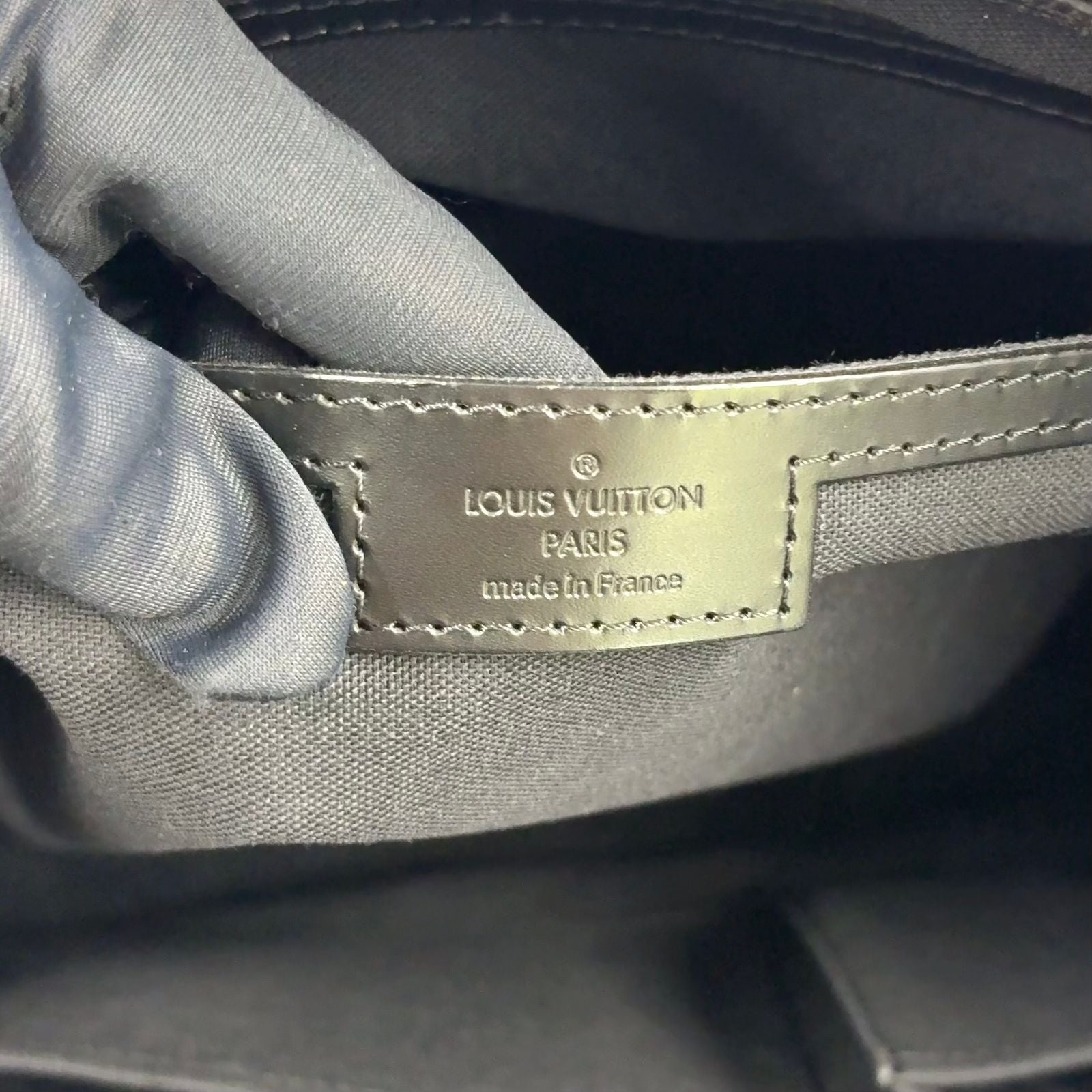 Louis Vuitton Tadao Damier Graphite Shoulder Bag Leather Black Tote Silver — view 4