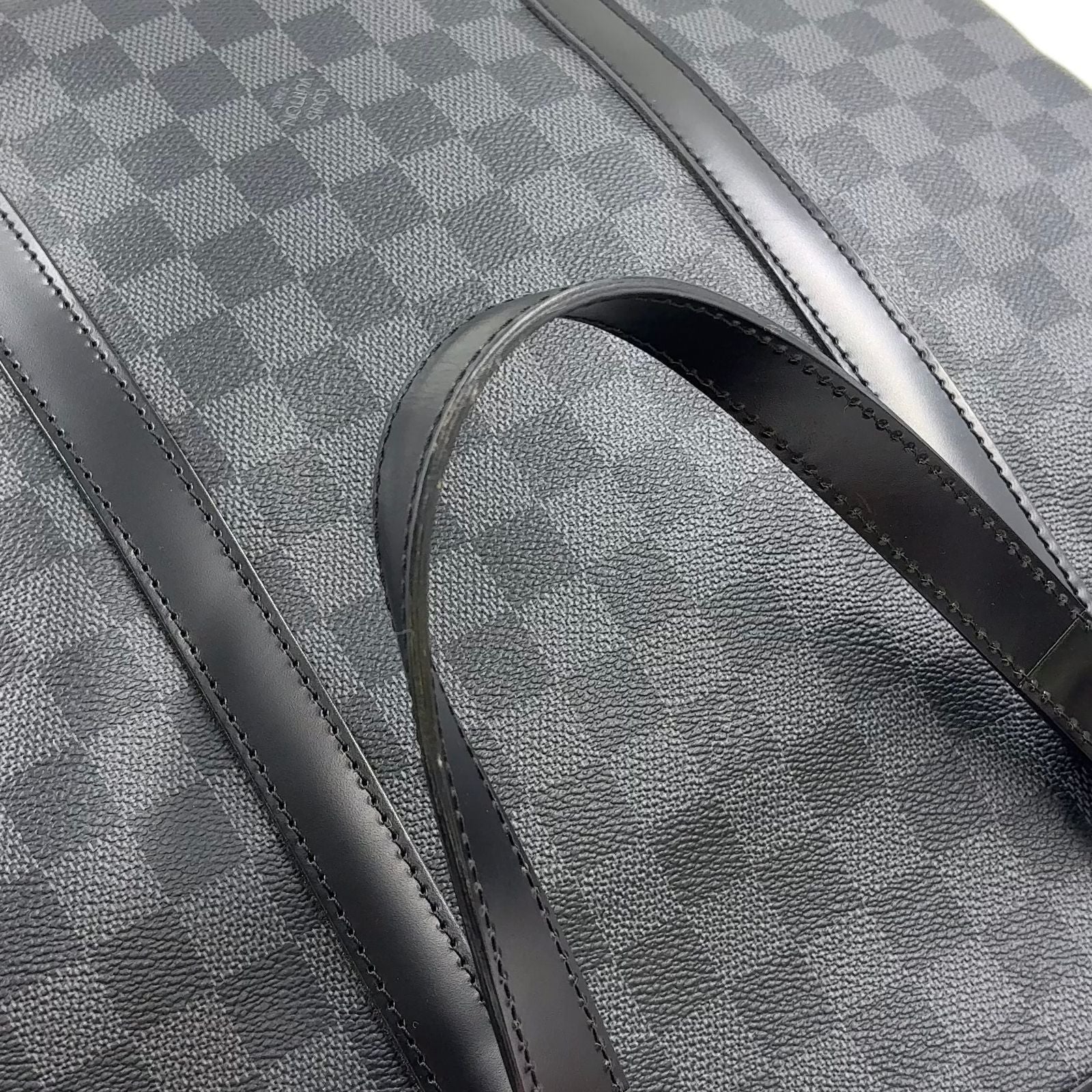 Louis Vuitton Tadao Damier Graphite Shoulder Bag Leather Black Tote Silver — view 6
