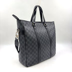 Louis Vuitton Tadao Damier Graphite Shoulder Bag Leather Black Tote Silver — view 2