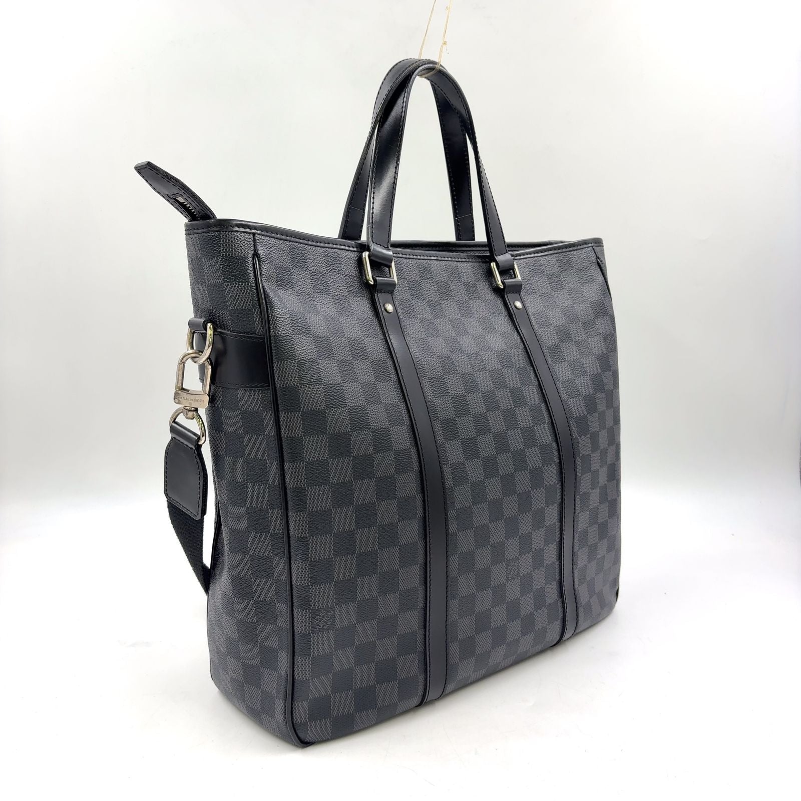 Louis Vuitton Tadao Damier Graphite Shoulder Bag Leather Black Tote Silver — view 2