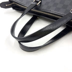 Louis Vuitton Tadao Damier Graphite Shoulder Bag Leather Black Tote Silver — view 5