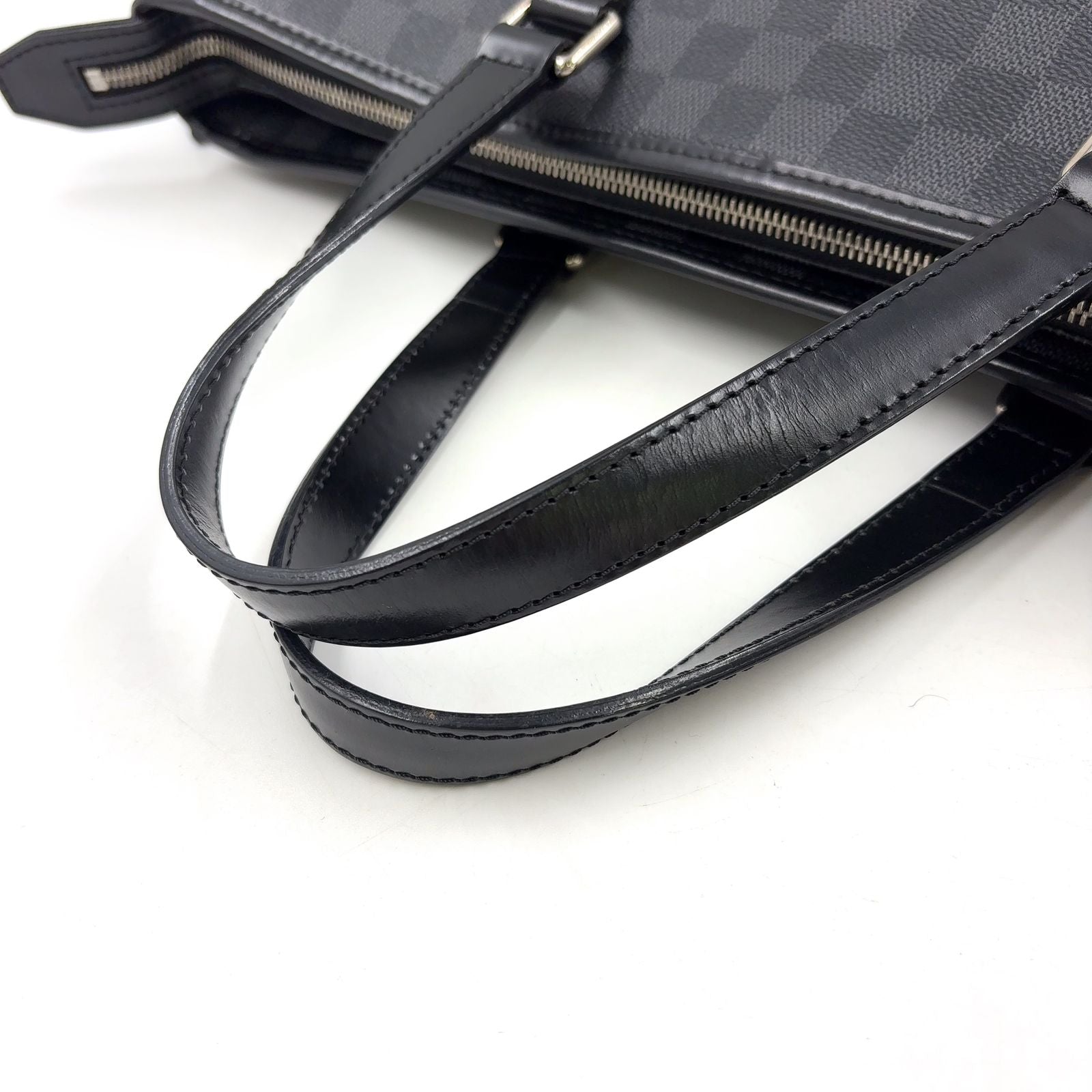 Louis Vuitton Tadao Damier Graphite Shoulder Bag Leather Black Tote Silver — view 5