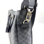 Louis Vuitton Tadao Damier Graphite Shoulder Bag Leather Black Tote Silver — view 7