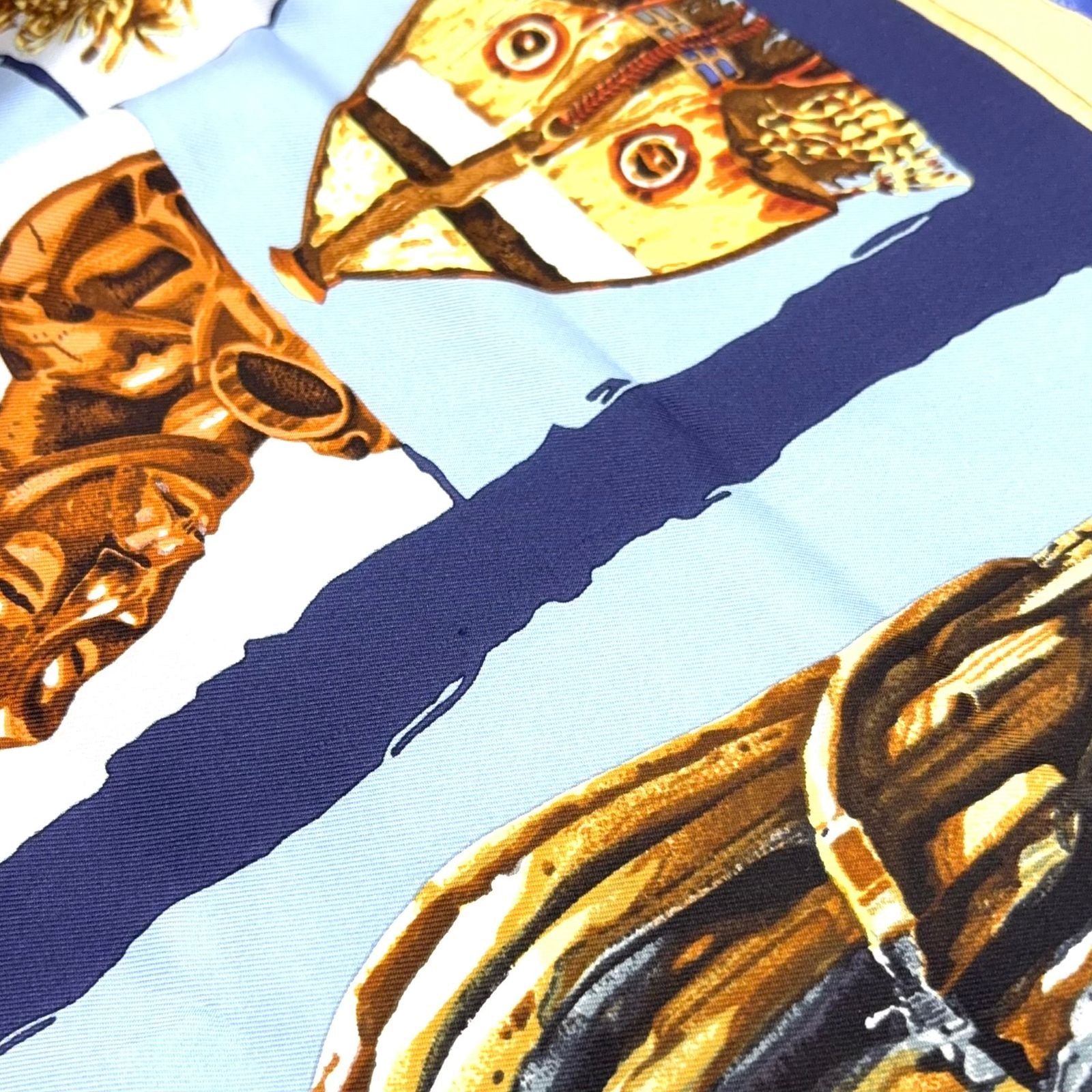 Hermes Carre 90 Persona Silk Navy Scarf — view 8