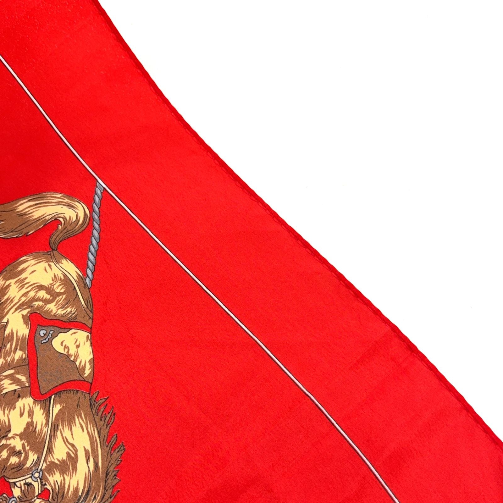 Hermes Carre 90 Clip Silk Red Scarf — view 7