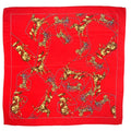 Hermes Carre 90 Clip Silk Red Scarf