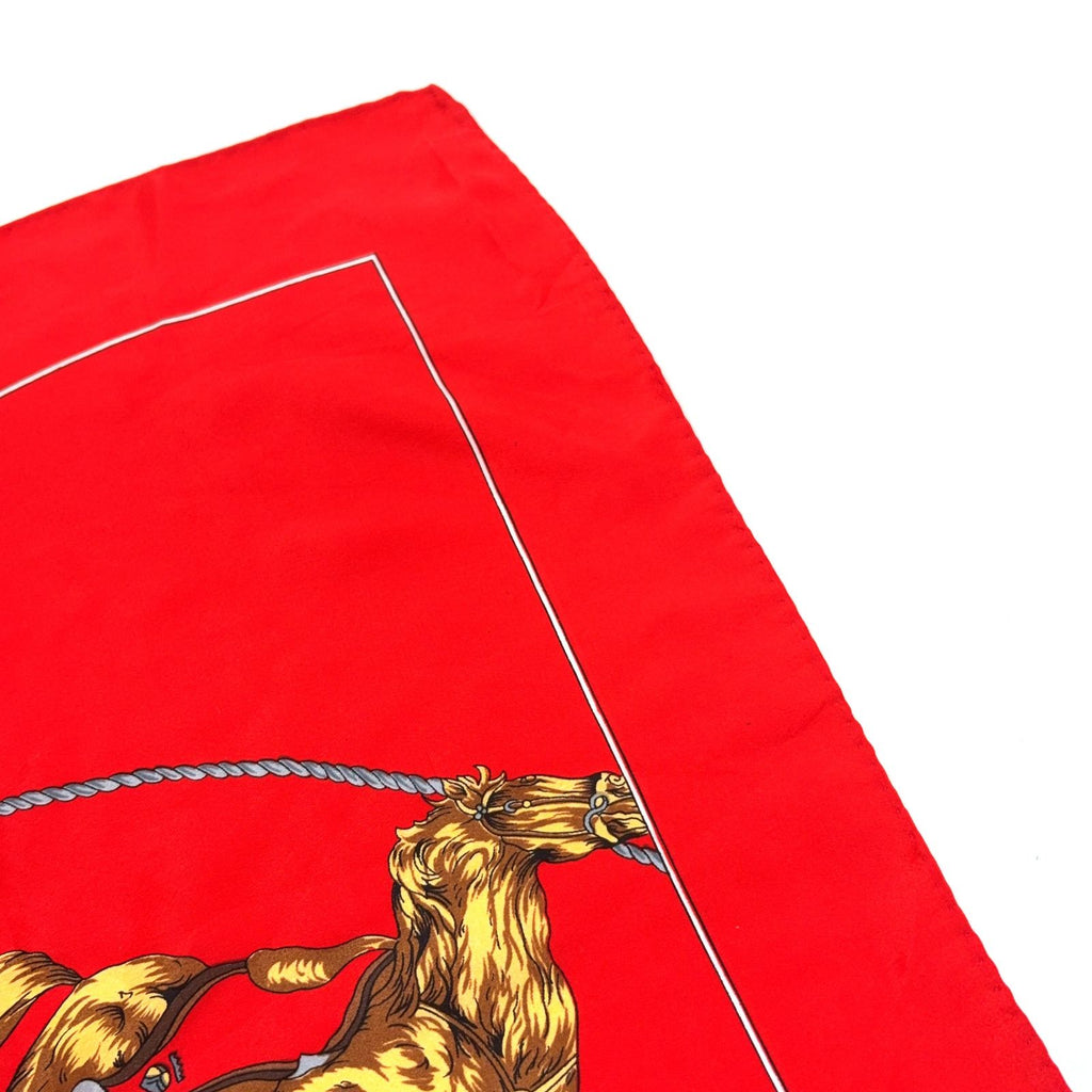 Hermes Carre 90 Clip Silk Red Scarf — view 6
