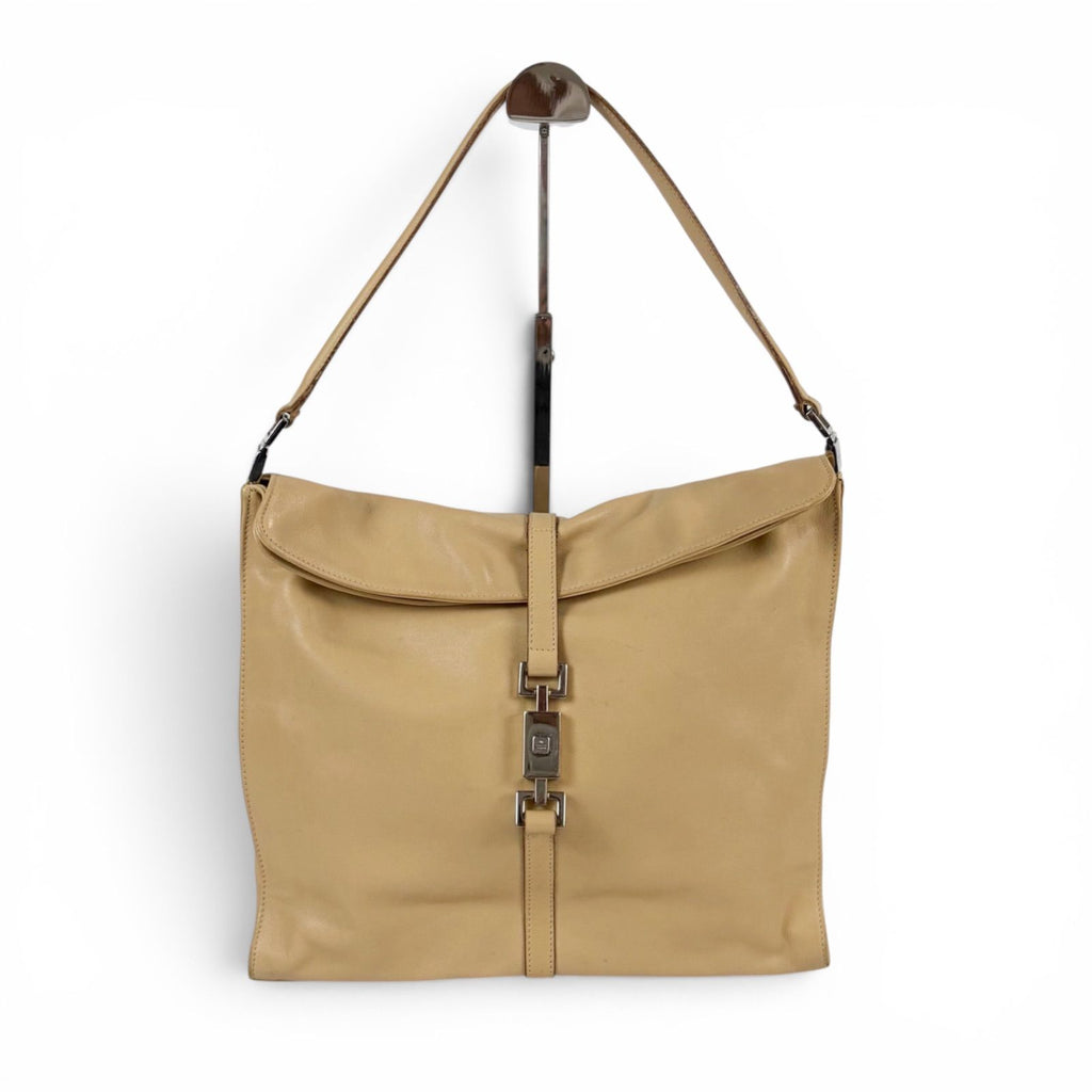 Gucci Jackie Hobo Leather Line Shoulder Beige
