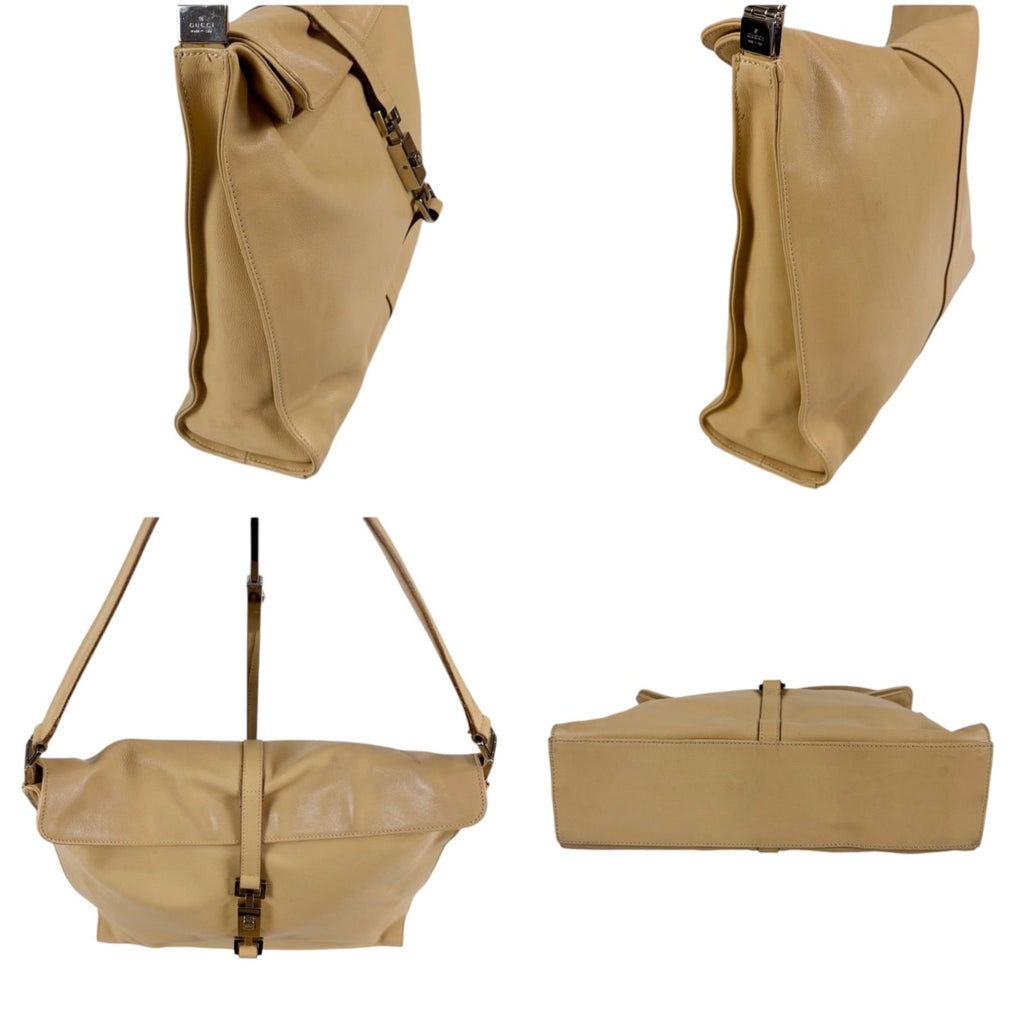 Gucci Jackie Hobo Leather Line Shoulder Beige — view 3
