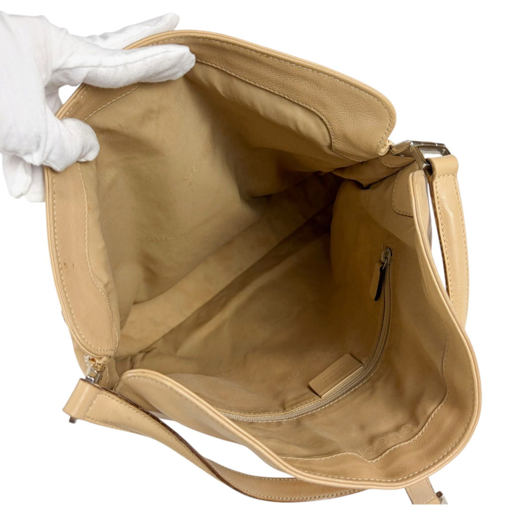 Gucci Jackie Hobo Leather Line Shoulder Beige — view 7