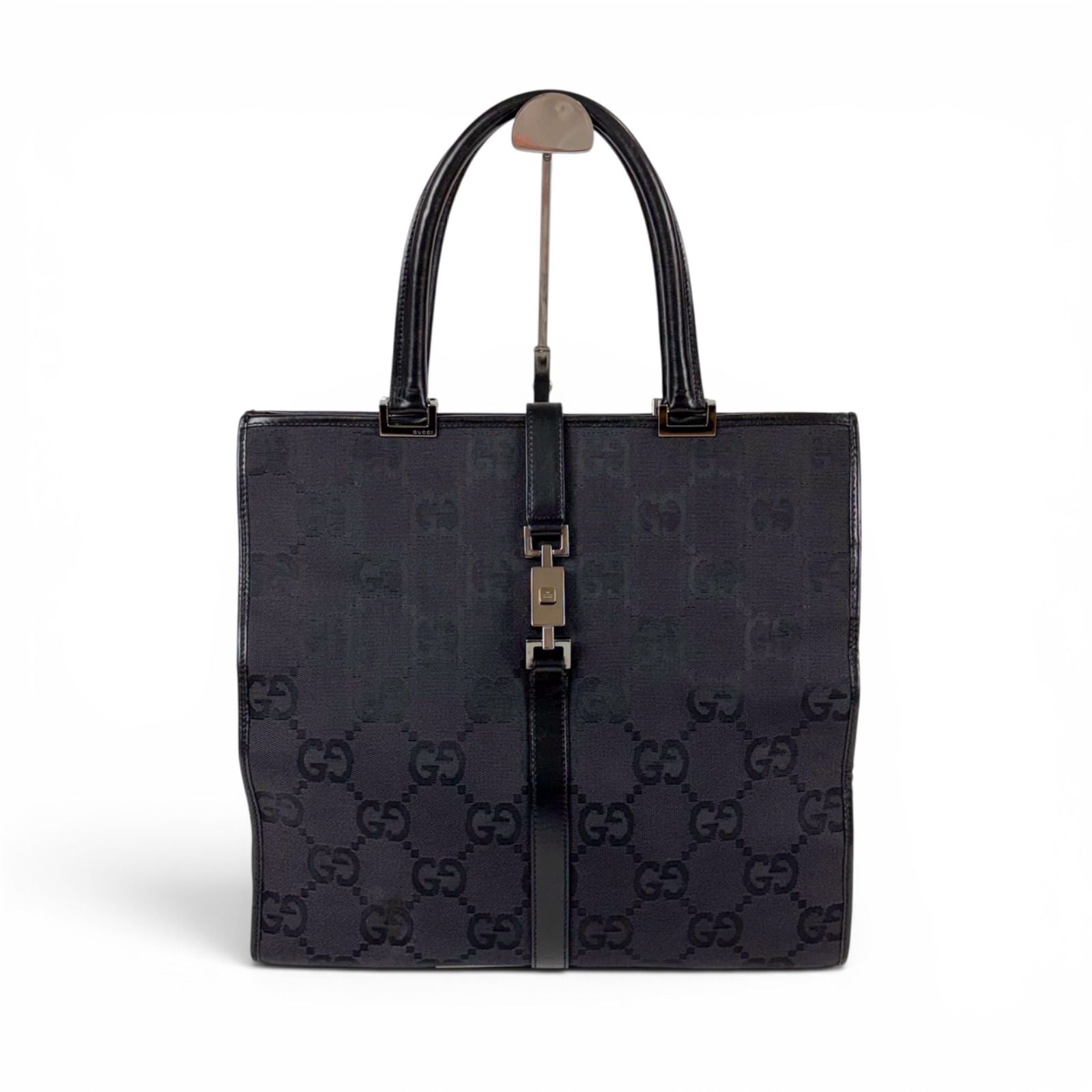 Gucci Jackie Tote GG Canvas Line Black