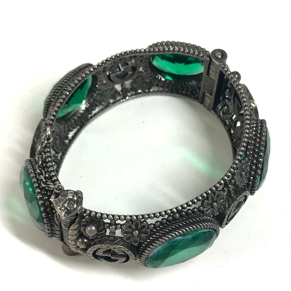 Gucci Bangle Interlocking Stone Bijou Silver Bracelet — view 6