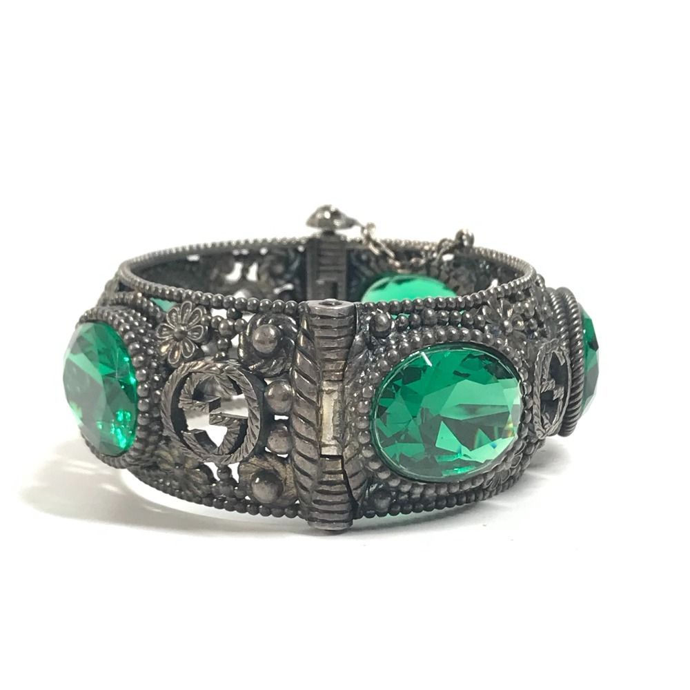 Gucci Bangle Interlocking Stone Bijou Silver Bracelet — view 4