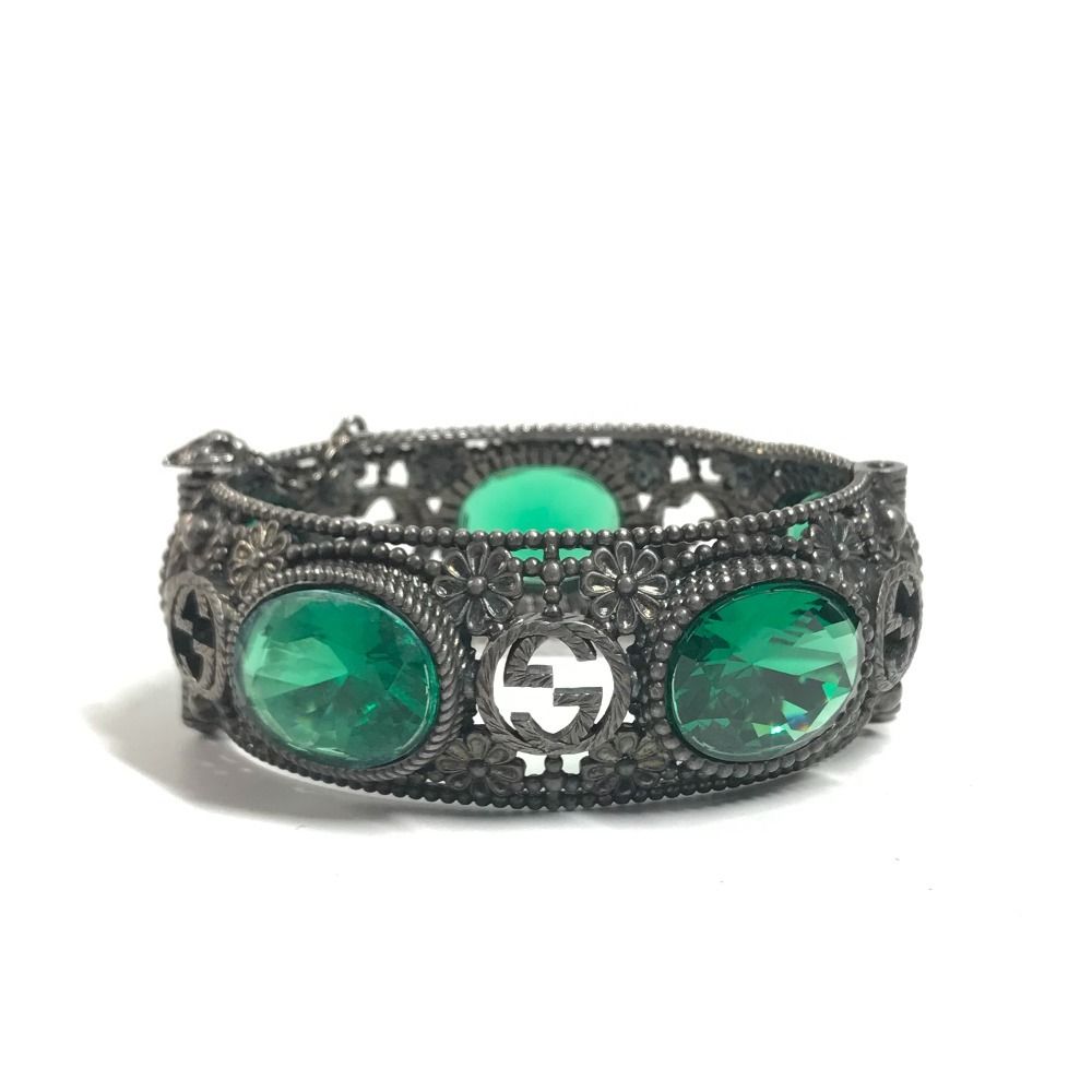 Gucci Bangle Interlocking Stone Bijou Silver Bracelet — view 3