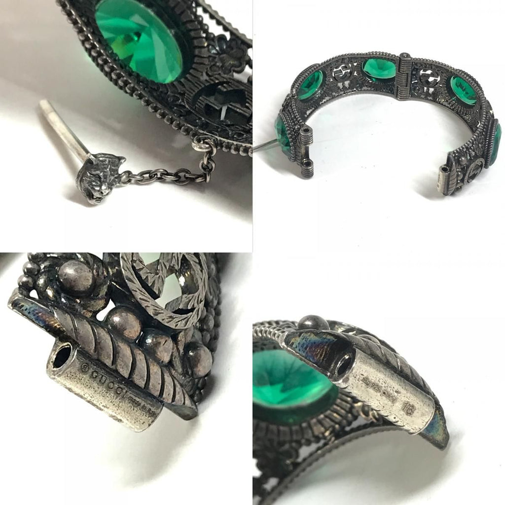 Gucci Bangle Interlocking Stone Bijou Silver Bracelet — view 8
