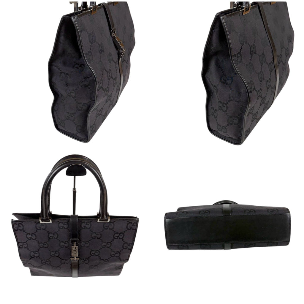 Gucci Jackie Tote GG Canvas Line Black — view 3