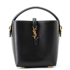 Saint Laurent Paris le 37 Mini Bucket Bag Calf Leather Black 2-Way