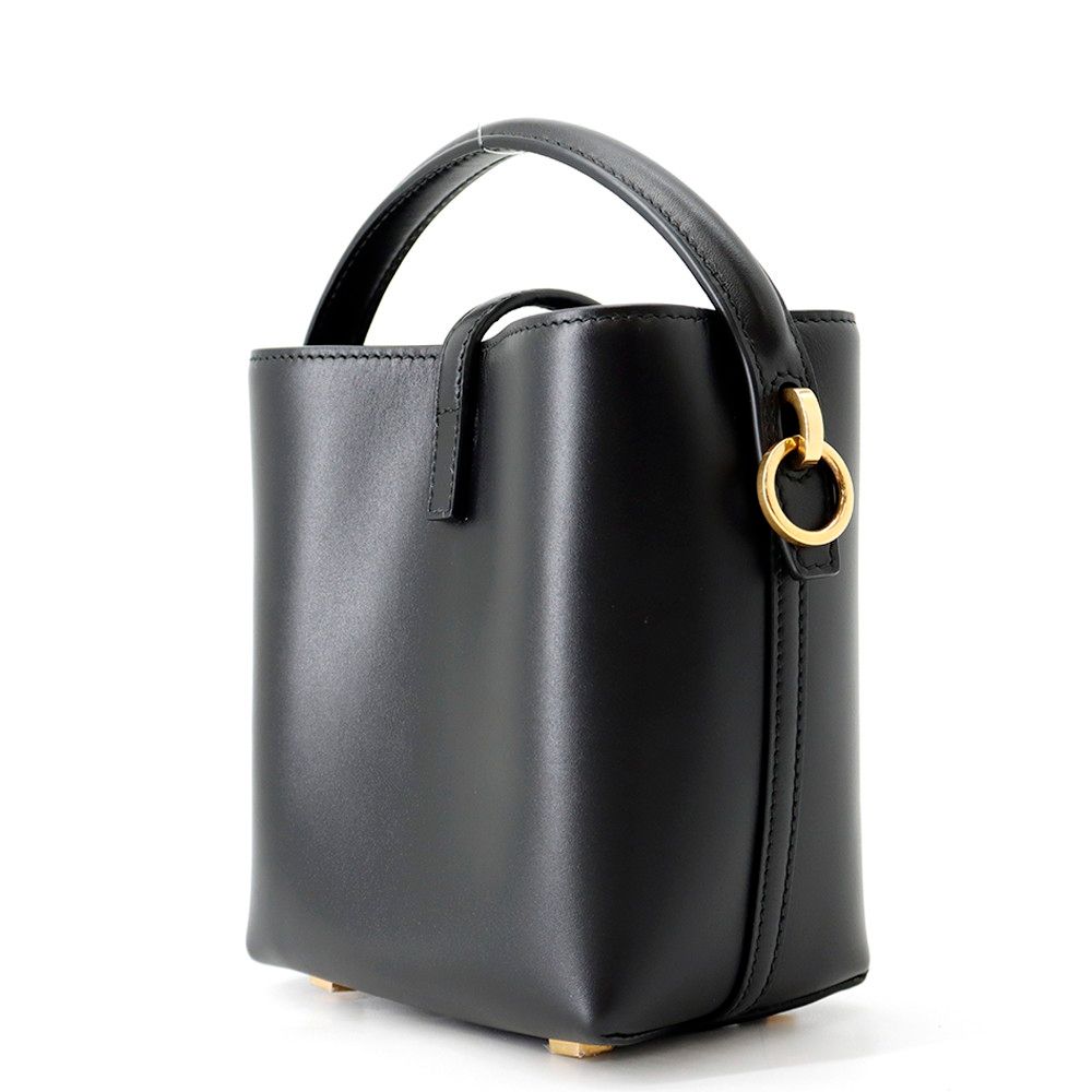Saint Laurent Paris le 37 Mini Bucket Bag Calf Leather Black 2-Way — view 2