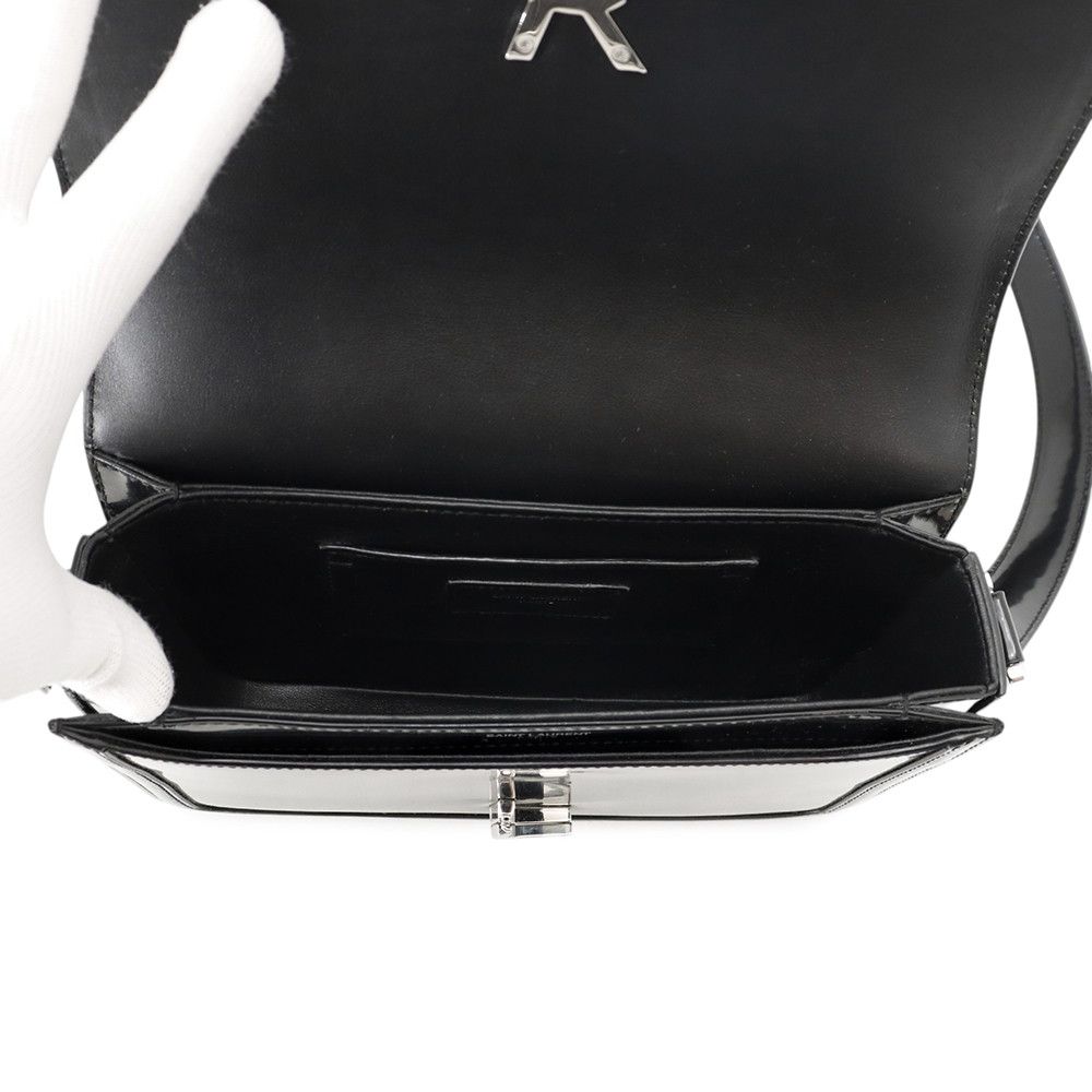 Saint Laurent Paris Shoulder Bag Solferino Patent Leather Black — view 6