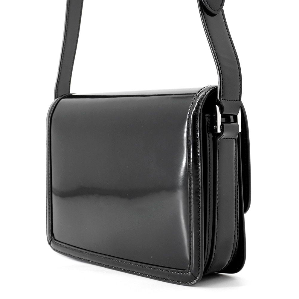 Saint Laurent Paris Shoulder Bag Solferino Patent Leather Black — view 2