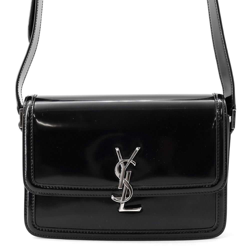 Saint Laurent Paris Shoulder Bag Solferino Patent Leather Black