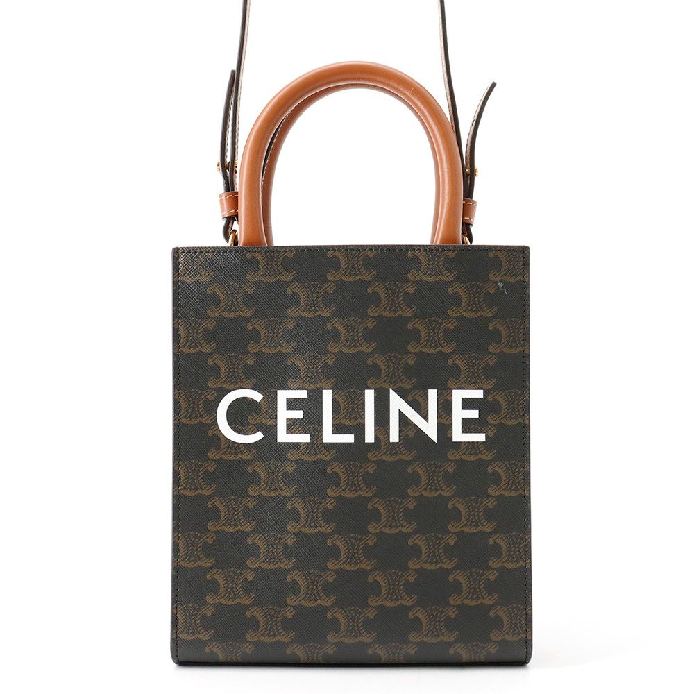 Celine Triomphe Mini Vertical Cabas Leather 2-Way Shoulder