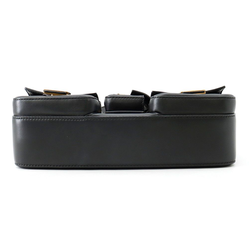 Fendi Multi Pocket Baguette Leather 2-Way Shoulder Bag Black — view 3