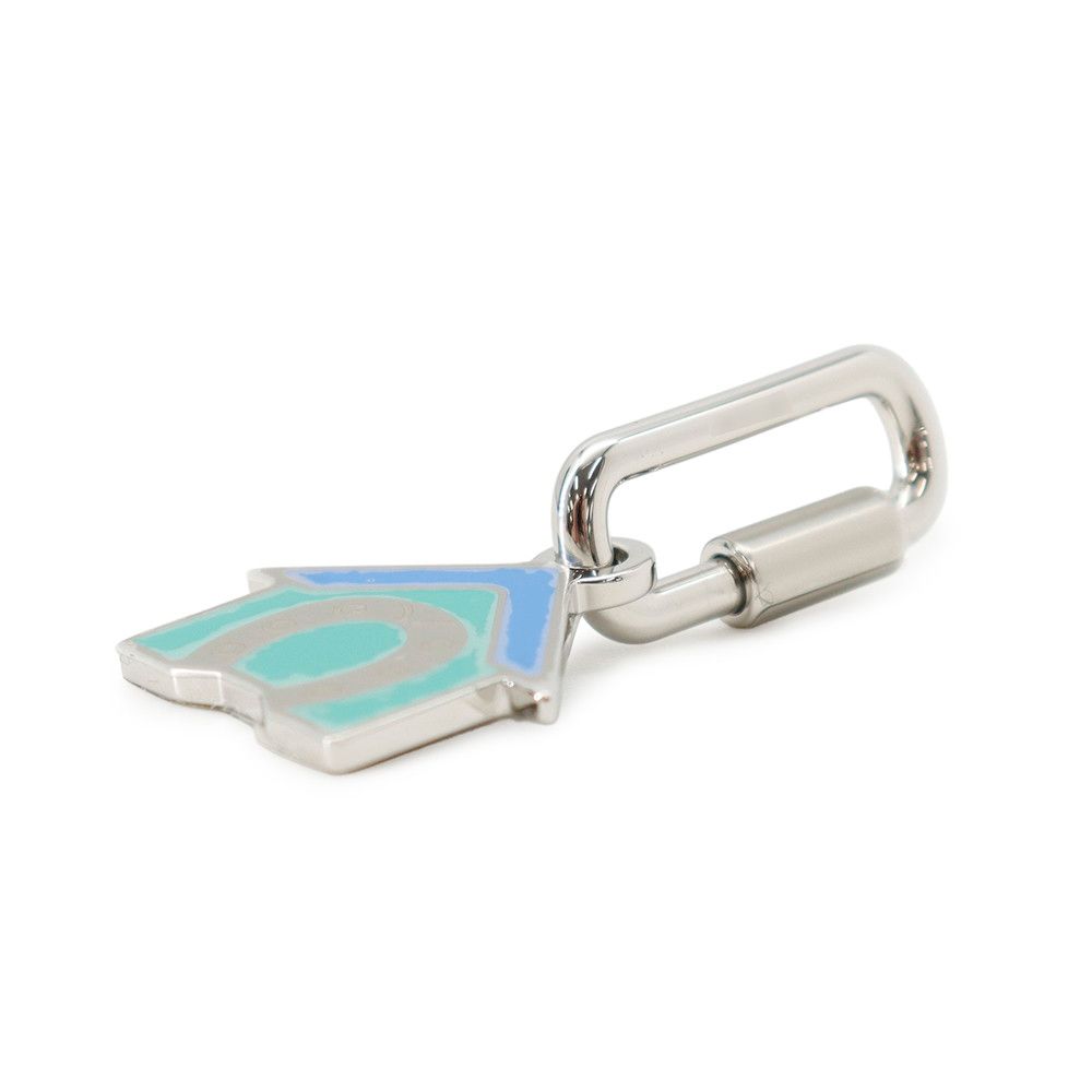 Hermes Dog Medal Dodo Blue Sature Vert Emrod Metal Collar Charm Keychain — view 2