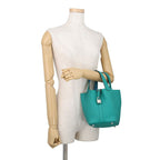 Hermes Handbag Picotin Lock PM Eclat Vert Veron Blue Nord Silver Taurillon — view 4