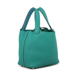 Hermes Handbag Picotin Lock PM Eclat Vert Veron Blue Nord Silver Taurillon — view 2