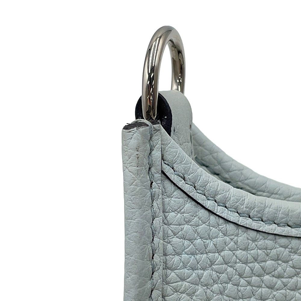 Hermes Shoulder Bag Evelyne TPM 111 Amazon Blue Pale Etain Silver Taurillon — view 7