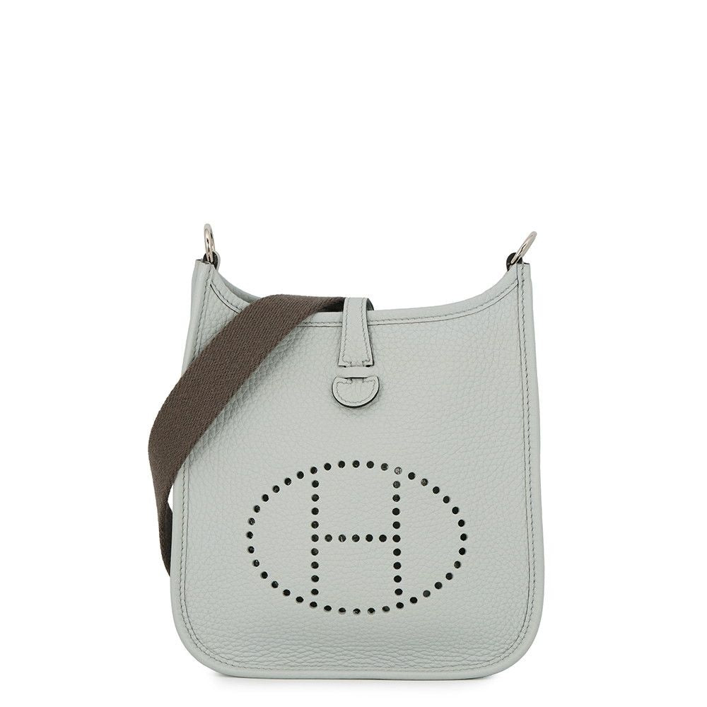 Hermes Shoulder Bag Evelyne TPM 111 Amazon Blue Pale Etain Silver Taurillon
