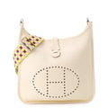 Hermes Shoulder Bag Evelyne 3 PM Maxi Quadrie Yunata Silver Taurillon Clemence