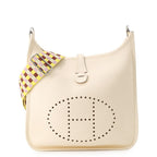 Hermes Shoulder Bag Evelyne 3 PM Maxi Quadrie Yunata Silver Taurillon Clemence
