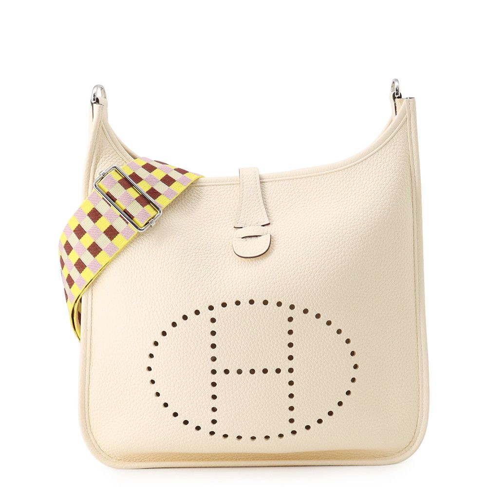 Hermes Shoulder Bag Evelyne 3 PM Maxi Quadrie Yunata Silver Taurillon Clemence