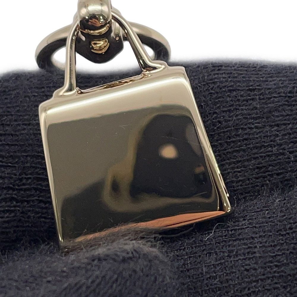 Hermes Scarf Ring Twilly Mini Kelly Gold Charm — view 6