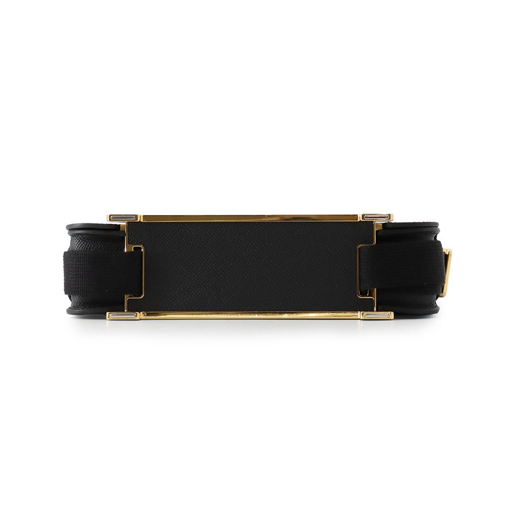 Hermes Shoulder Bag Geta Slim Black Gold Epsom — view 3