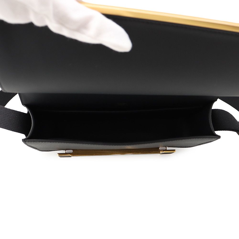 Hermes Shoulder Bag Geta Slim Black Gold Epsom — view 5
